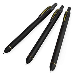 Pentel Energel BL437R1 Retractable Gel Rollerball Pen - 0.7mm Tip - Black (Pack of 3)