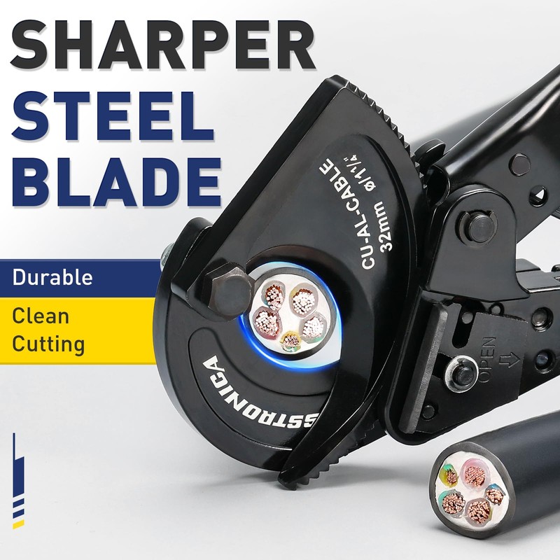 haisstronica Cable Cutters Ratcheting Cable Cutter Heavy Duty Wire Cutters