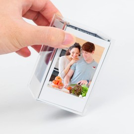 Rekeen Instax Mini Frames and Holder ,Displays 4 Instant 54 mm x 86 mm Photos,Clear Acrylic Picture Box, Vase or Pen Holder – For Instax Mini, Polaroid, Lomography, (2)