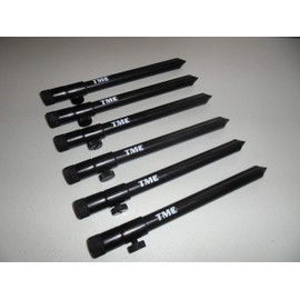 TMC 6 x Aluminium Bank Sticks 20-35 cm's. Rod Rests, Buzz Bar, Alarms. Fishing