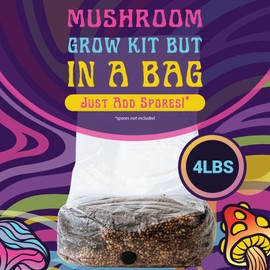 SPORE SORCERY 4 LB All-in-One Grow Kit: Up to 64oz of Mushrooms! Nutrient-Enhanced, Injection Port, Just Add Your Own Spores & Grow Like Magic (4 LB Bag)