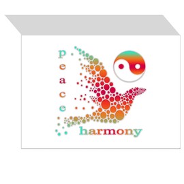 CafePress Peace And Harmony Folded Greeting Cards (10-pack) Glossy