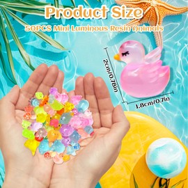Xerteam 50pcs Mini Resin Animals, 15 Styles Tiny Resin Animals Small Animal Bulk, Mini Duck Sea Animals Ocean Animals Figurines, Micro Landscape Decorations for Fairy Garden Dollhouse Fish Tank
