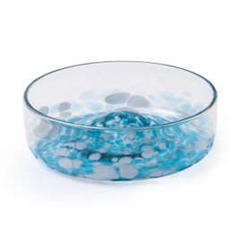 Handmade con Amor Hand Blown Margarita Salt Rimmer, Ocean Bllue - Mexican glassware