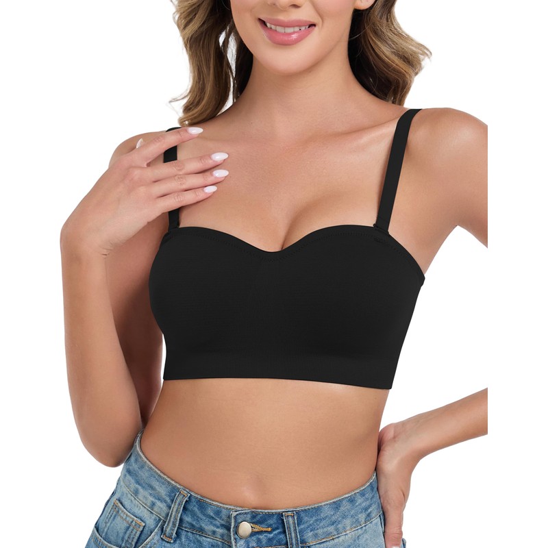 ANGOOL Women's Strapless Bra without Underwire Push Up Bra without