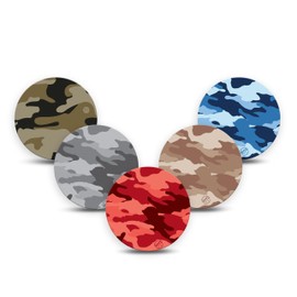 ExpressionMed - Adhesive Patches for Libre 3 & Libre 3 Plus Overpatch (Pack of 5) - Made in The USA, Waterproof, Non-Fraying, Pre-Cut CGM Sensor Tapes (Camo Variety Pack)