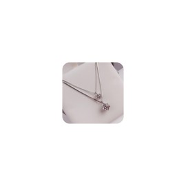 LRESJJIUJ CZ Diamond Necklace for Women 925 Sterling Silver Moissanite Six-Prong Single Diamond Pendant Necklace Exquisite Elegant Jewelry for Everyday Wear Pendant 6mm