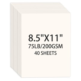 Cream Cardstock 8.5 X 11, 40 Sheets Card Stock, 75lb/ 200gsm Copy Paper, Cardstock Printer Paper For Art, Drawing, Invitations, DIY Cards, Watercolor, Craft, Construction, School & Office Supplies
