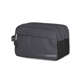 travelite Hand luggage cosmetic bag, luggage series Kick Off: Practical toiletry bag for holidays and sports, 26 cm, 5 litres, toiletry bag (26 cm/5 litres), 006920, D'anthracite, 5 Liter