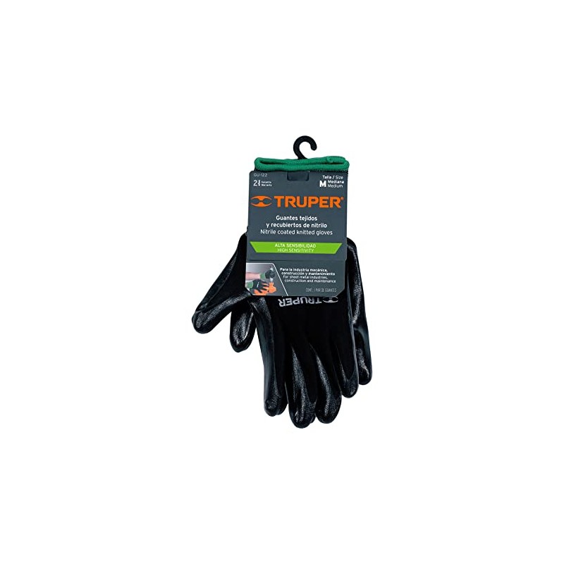 Truper GU-122, Guantes de nylon recubiertos de nitrilo, medianos