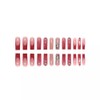 BLGTGH 48Pcs Red French Tips Press on Nails Rhinestone Press