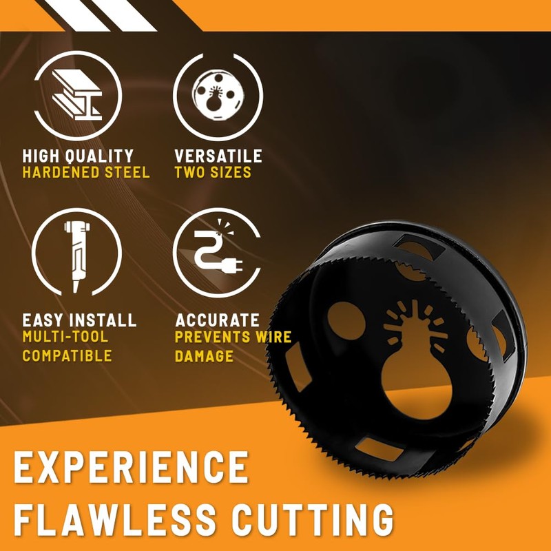 Rack-A-Tiers Round Multi-Tool Hole Saw. Cutting recessed Lights with oscillating