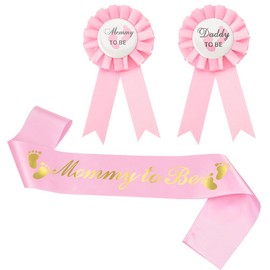Mom Mommy to Be Sash for Baby Shower Boy Blue Mama Daddy to be Buttons Pins Pregnancy Announcement Ornament Decors Baby Gender Reveals Party Accessories Congrats on New Mom and Dad Parent to be Gift