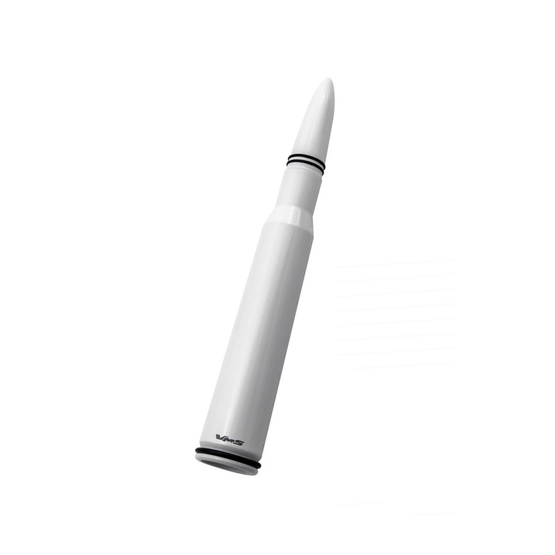VMS Racing 50 Cal Caliber WHITE BULLET ANTENNA with Black