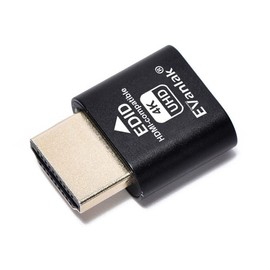 EVanlak HDMI Dummy Plug Headless Ghost Display Emulator Premium Aluminum PC（Fit Headless-3840x2160@60H New 3RD）-1Pack
