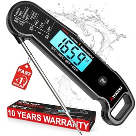 Atogou - Termómetro profesional para carne, lectura instantánea <1 segundo, color negro | ±0.5℉Accuracy, IP67 Waterproof, Thermocouple Sensor Probe, w