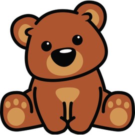 Adorable Bear Big Animal Childrens Play Toy Cartoon Vinyl Sticker (8" Tall)