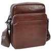 Hanoi Men's Genuine Leather Shoulder Bag Small Size, brown, S