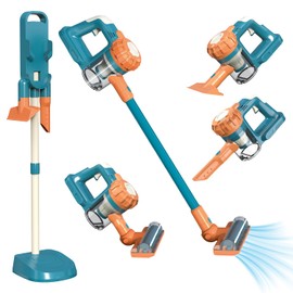 VARANO 3-in-1 Kids Vacuum that Really Works, Toddler Toy Vacuum Cleaning Set for Children Aged 3+, Fun Kids Working Toy Vacuum Cleaner with Working Suction for Realistic Play (Blue)