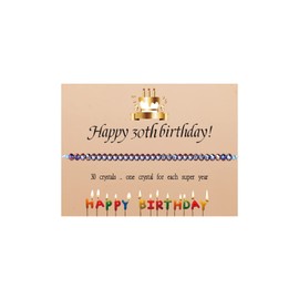 Amethyst Birthday Bracelet Crystal Beads Birthday Jewelry Bracelet Braided String Adjustable Bracelet Jewelry for Women (30 th Birthday Jewelry)