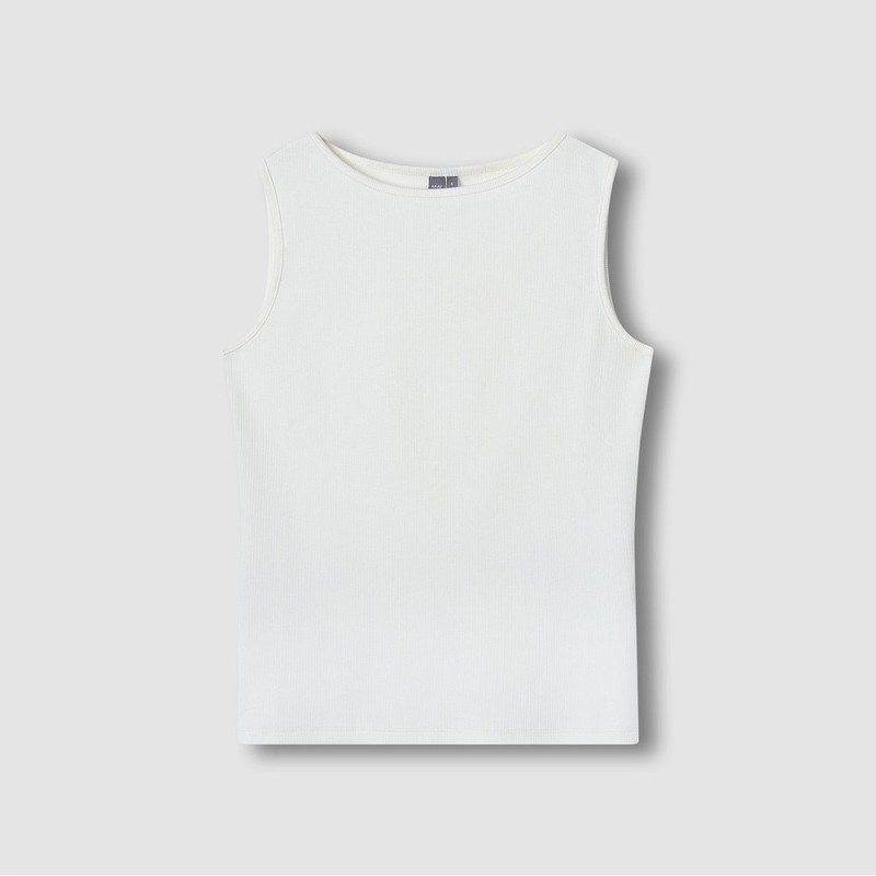 JAJU [JAJU] Women's Cotton Rib Boatneck Tank Top (Choose 1