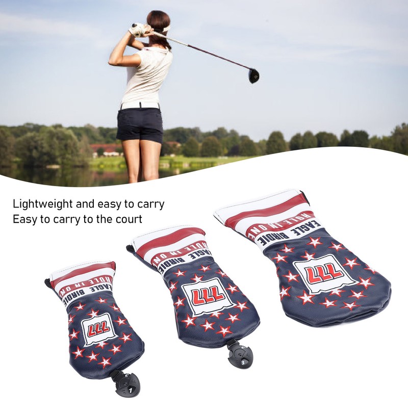 Golf Club Head Cover Set Waterproof PU Leather Golf Club