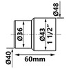 40mm to 1 1/2 Inch BSP Adaptor European-UK Conversion PVC