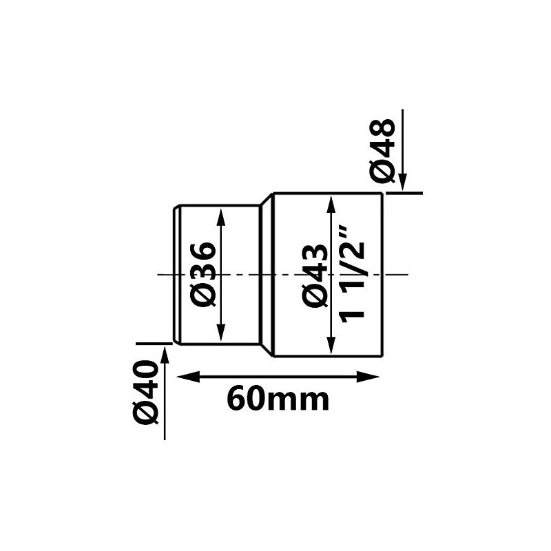 40mm to 1 1/2 Inch BSP Adaptor European-UK Conversion PVC