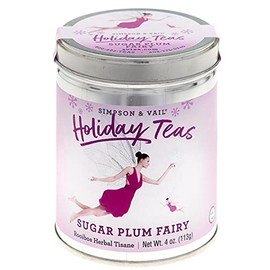 Simpson & Vail, Sugar Plum Fairy Rooibos Herbal Tisane, Holiday Collection - 4 Ounce Tin / 50 Cups