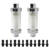 Reusable 1/4" 5/16" 3/8" Chrome Glass Inline Fuel Filter Replacement