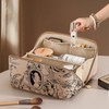 2025 New Model Premium Large Capacity Waterproof Travel Makeup Box with Handle Free Size/Light Brown 5ea