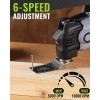 WORKPRO 20V 6 Speeds Cordless Brushless Oscillating Tool Kit Orbiting