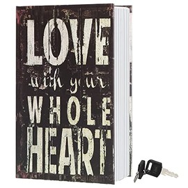 Diversion Book Safe Storage Box,Secret Safe Can with Security Key,Hidden Safe，Stash Safe Box, Secret Safe Containers for Money, Jewelry Documents or Valuables (Love)