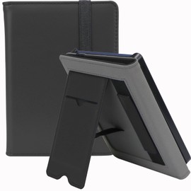 ZhaoCo Case for PocketBook Verse/Verse Pro 6 Inch E-reader, Lightweight Book Folio Cover With Hand Strap, Card Slot, Foldable Stand and Auto Sleep/Wake - Black