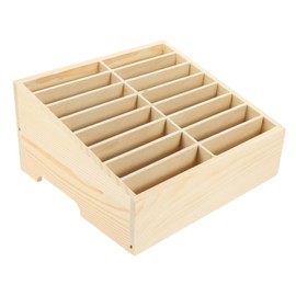 Gatuida Desktop Storage Box Multi Phone Display Organizer Cell Phone Holder for Desk Natural Wood Management Box for Tidy Workspace for Students and Professionals