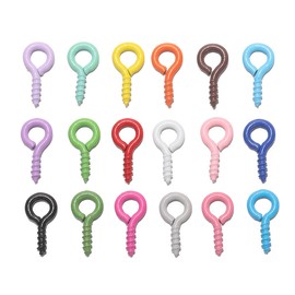 Zopseet 300 Pcs Colorful Mini Screw Eye Pins Kit Small Screw Eye Pins Hooks Self-Tapping Eyelets Mini Screw Eye Bails for Jewelry Making Findings DIY Crafts 5x10mm