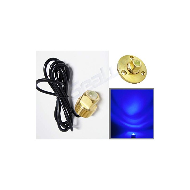 SeaLux Boat Underwater Garboard Drain Plug only Blue LED Light
