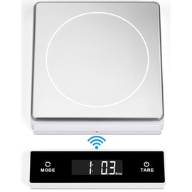 THINKSCALE 11lb Wireless Kitchen Scale with Pull-Out Display Magnetic, 1g/0.01oz Precise Stainless Steel Digital Food Scale for Cooking Baking, Keto and Meal Prep, USB Rechargeable, 6 Weight Units