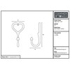 Hammer and Tongs Black 65mm x 130mm Single Heart Hook