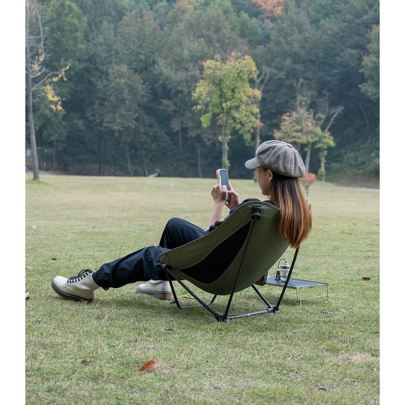 iClimb Low Ultralight Compact Camping Folding Chair with Side Pocket