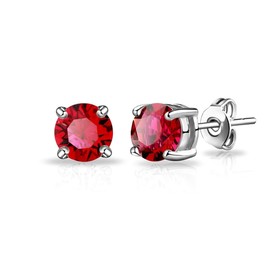 Philip Jones Red Stud Earrings Created with Zircondia® Crystals