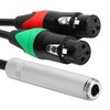 0.3M 24AWG Pure Copper Double Shield 6.35 Female to Dual