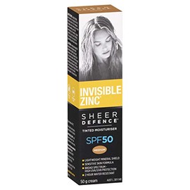 Invisible Zinc Sheer Defense Tinted Moisturizer SPF50, Medium, 50g