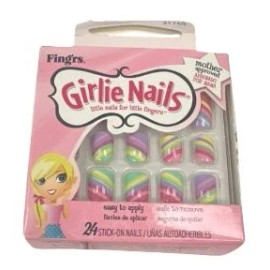 Fing’rs Girlie Nails  24 Stick-On Nails for Little Fingers Fun & Stylish Design