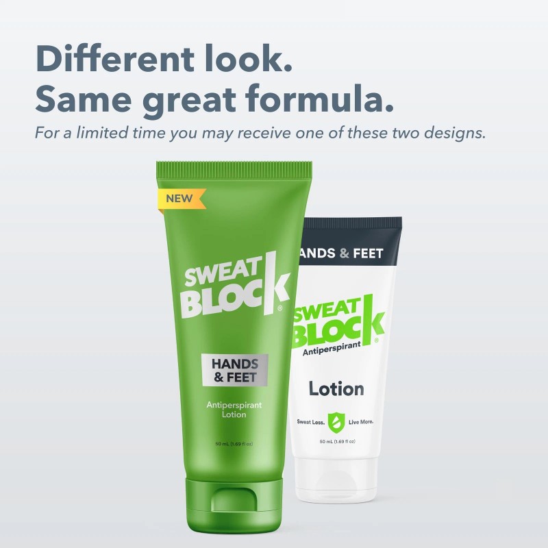 SweatBlock Antiperspirant Lotion for Sweaty Hands & Feet, Anti Sweat