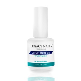 Legacy Nails Perfect Matte Gel 0.5 oz - Velvet Matte Finish - Gel Sealer - Long-Lasting - No Wipe - No Chipping, Peeling or Discoloration - Preserving Look and Texture of Nails - UV or LED gel-curing Lamp