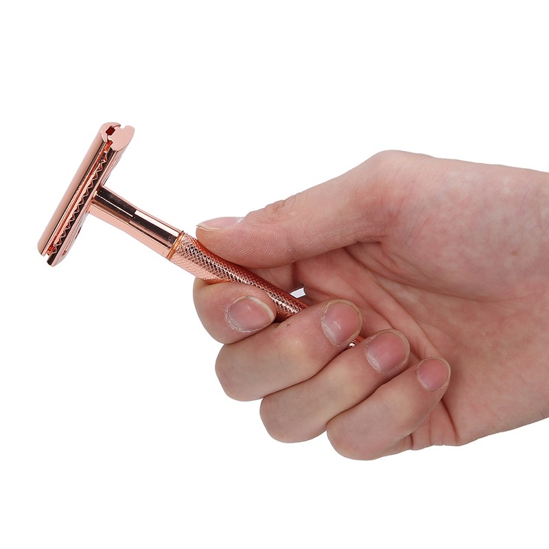 Men Manual Razor Zinc Alloy NonSlip CloseFitting DoubleSided Blade Shaving