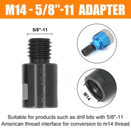 2 Piece Threaded Adapter Thread Chuck Insert Thread Conversion Adapter Lathe Headstock Spindle Adapter 5/8" to M14 M14 to 5/8" for Lathe Drill