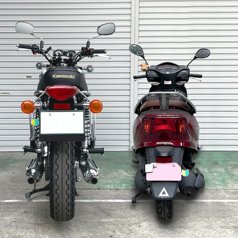 Motorcycle Cat, Beginner Mark, Plate & Reflector Stickers, Set of