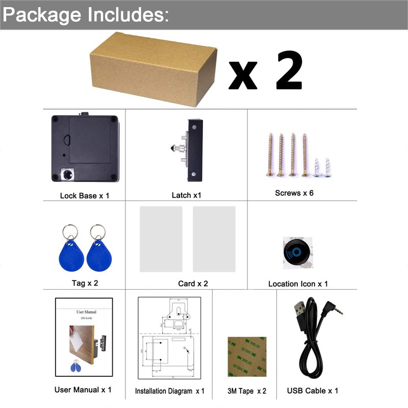 WOOCH RFID Lock Electronic Cabinet Lock, Hidden DIY Lock with
